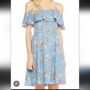 Maitai Blue Floral Off-Shoulder Dress